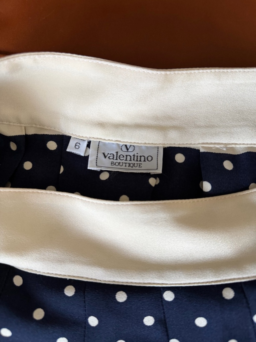 Classic Valentino Navy & White Striped A-Line Skirt - Picture 4 of 5